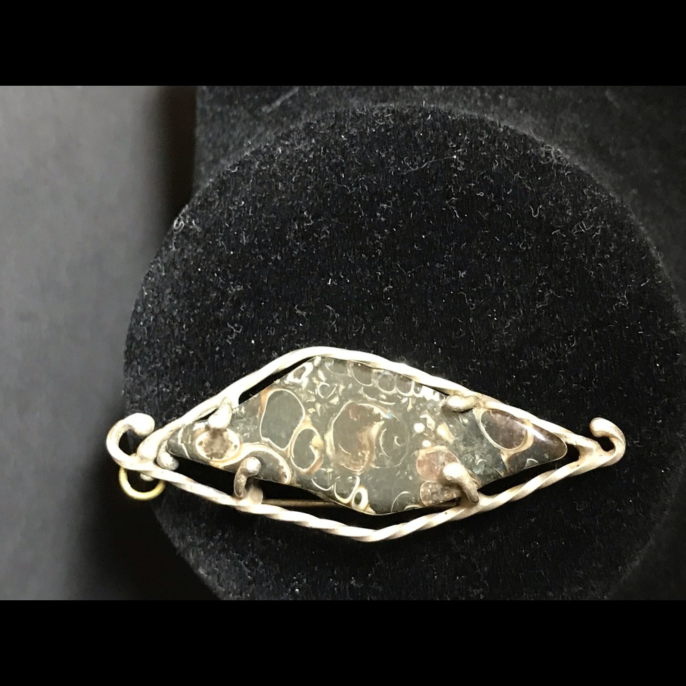 Pendant/brooch jasper and sterling vintage